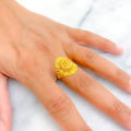 Imperial Glowing Floral 22K Gold Ring 
