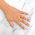 Majestic Checkered 22K Gold Ring Band 