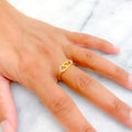 Versatile Glamorous Rectangular 18K Gold + Diamond Ring 