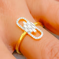 Lavish Twinkling Oval 18K Gold + Diamond Ring 