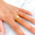 Lavish Twinkling Oval 18K Gold + Diamond Ring 