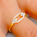 Chic Radiant Timeless 18K Gold + Diamond Ring 