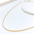 Delicate Shiny Thin Rope 22K Gold Chain