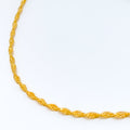 Fancy Thin Braided Rope 22K Gold Chain