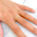 Impressive Elongated Oval 18K Gold + Diamond Ring 