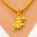 Detailed Dangling 22k Gold Hanuman Pendant 