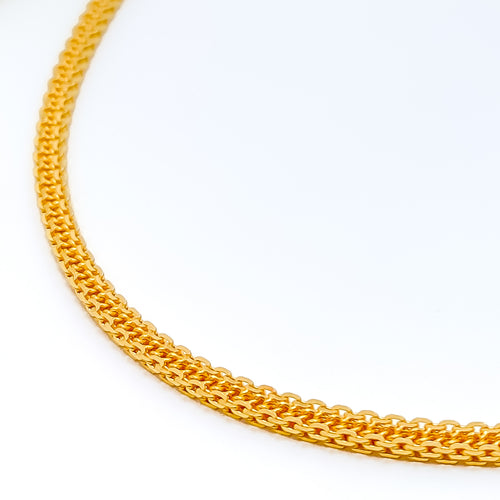 Flat Double Link 22K Gold Chain - 24"
