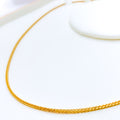 Thin Fancy Wheat Fox 22K Gold Chain 