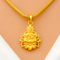 Beautiful Floral 22k Gold Maha Lakshami Pendant