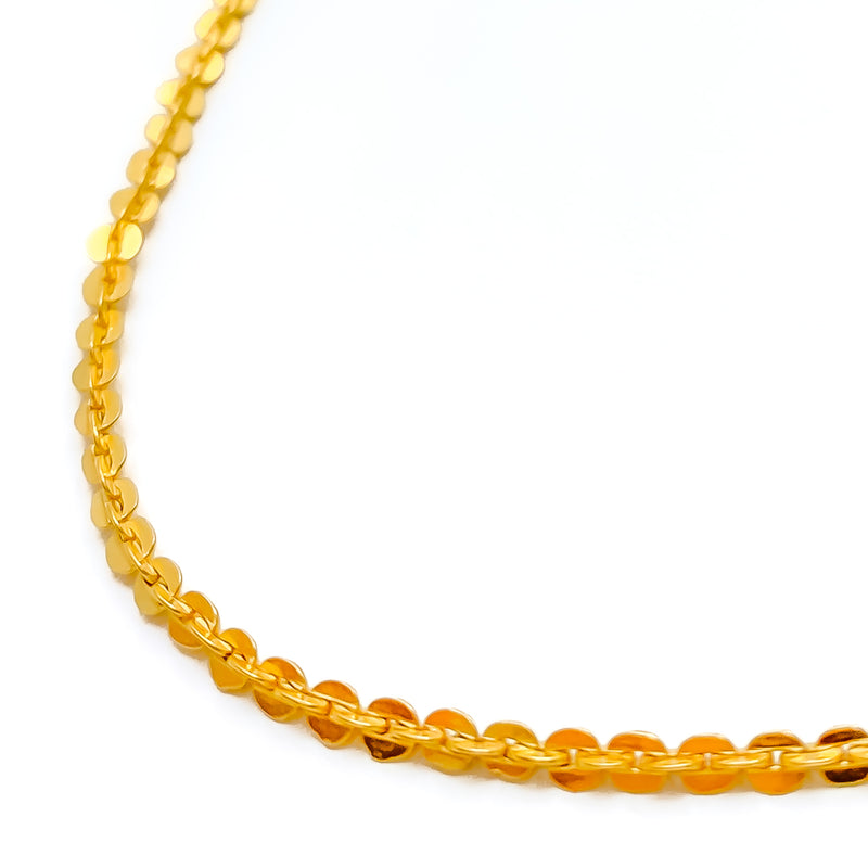Classic Interlocked Disc 22K Gold Chain
