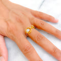 Dazzling Geometric Elegant 18K Gold + Diamond Ring 