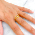 Delicate Sleek Heart Accented 18K Gold + Diamond Ring 