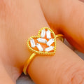 Opulent Beautiful Heart 18K Gold + Diamond Ring 