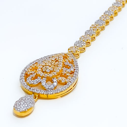 Lavish Twinkling Drop 22k Gold CZ Tikka 