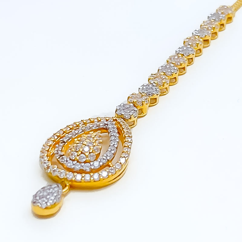 Dazzling Open Drop 22k Gold CZ Tikka 