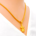 Delicate Decorative 22k Gold Lakshmi Pendant 