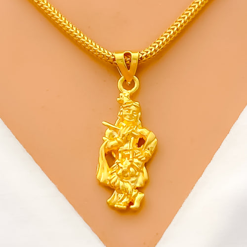 Luscious 22k Gold Murlidhar Krishna Pendant 