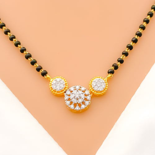 Exclusive Three Flower Diamond + 18k Gold Mangal Sutra 