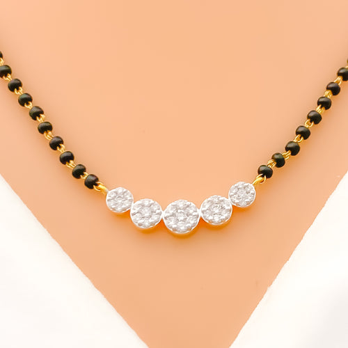 Graceful Five Flower Diamond + 18k Gold Mangal Sutra 