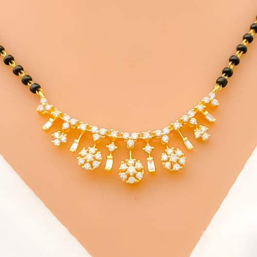 Versatile Hanging Flower Diamond + 18k Gold Mangal Sutra 