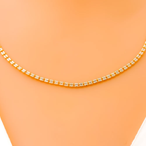 Delicate Two-Tone 22K Gold Dual Bead Chain -