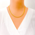 Reflective Ornate Thick Flat Fox 22k Gold Chain 
