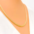 Delicate Two-Tone 22K Gold Triple Bead Flat Chain