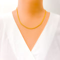 Reflective Ornate Medium Flat Fox 22k Gold Chain