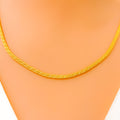 Reflective Ornate Medium Flat Fox 22k Gold Chain