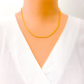 Reflective Ornate Thin Flat Fox 22k Gold Chain