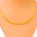 Reflective Ornate Thin Flat Fox 22k Gold Chain