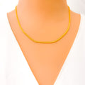 Reflective Ornate Thin Flat Fox 22k Gold Chain