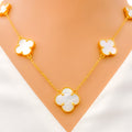 Sophisticated Mother Pearl 21K Gold Necklace Set 