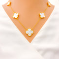 Sophisticated Mother Pearl 21K Gold Necklace Set 