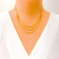 Charming Evergreen 22k Gold Beaded Necklace Set