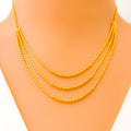 Charming Evergreen 22k Gold Beaded Necklace Set