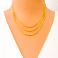 Charming Evergreen 22k Gold Beaded Necklace Set
