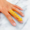 Bespoke Golden Checkered 22k Overall Gold Finger Ring 