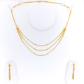 Charming Evergreen 22k Gold Beaded Necklace Set