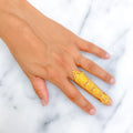 Embellished Unique Tasseled 22k Overall Gold Finger Ring 