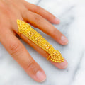Embellished Unique Tasseled 22k Overall Gold Finger Ring 