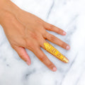 Bright Luxurious Alluring 22k Overall Gold Finger Ring 
