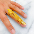 Bright Luxurious Alluring 22k Overall Gold Finger Ring 