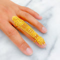 Traditional Tasseled Heirloom 22k Overall Gold Finger Ring 