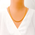 Hollow Alternating 22K Two-Tone Gold Chain - 22"