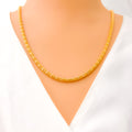 Hollow Alternating 22K Two-Tone Gold Chain - 22"