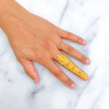 Glimmering Sophisticated 22k Overall Gold Finger Ring