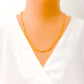 Sand Finish Barrel 22k Gold Chain - 22"