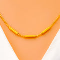 Sand Finish Barrel 22k Gold Chain - 22"
