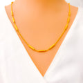 Sand Finish Barrel 22k Gold Chain - 22"